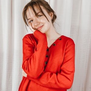 Anthropologie Oversized Henley Sweater